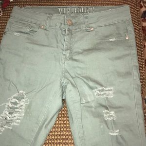 Light green ripped jeans